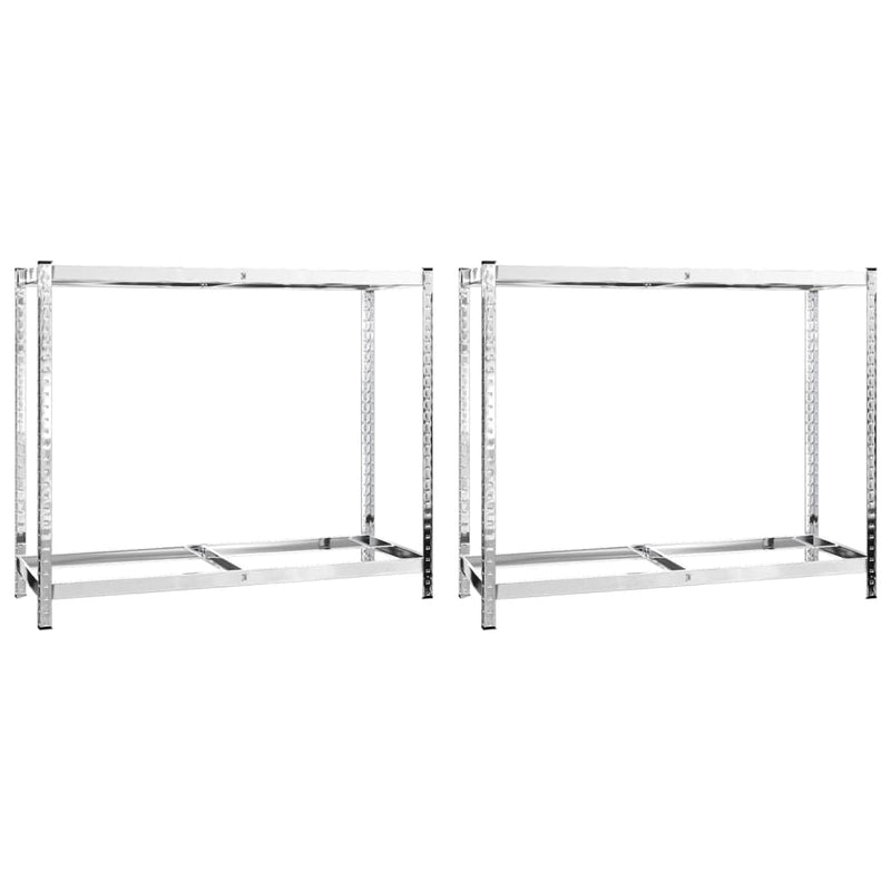 Load image into Gallery viewer, VidaXL Bandenrekken 2-laags 2 st 110x40x110 cm staal zilverkleurig
