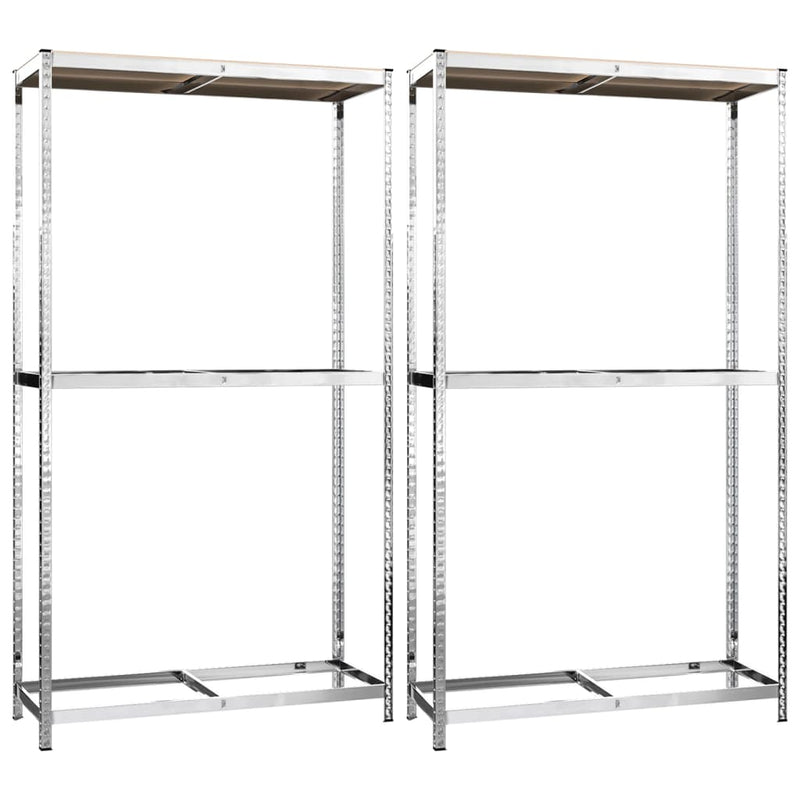 Load image into Gallery viewer, Vidaxl bandenrekken 2-laags 2 st 110x40x180 cm staal zilverkleurig
