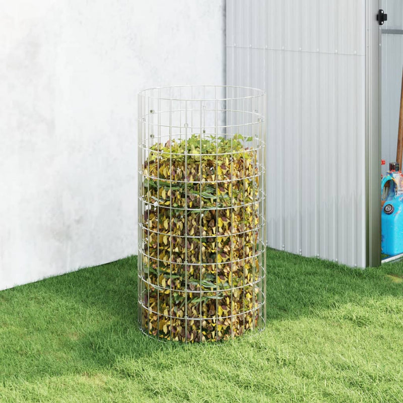 Load image into Gallery viewer, Vidaxl compostbak ø50x100 cm gegalvaniseerd staal
