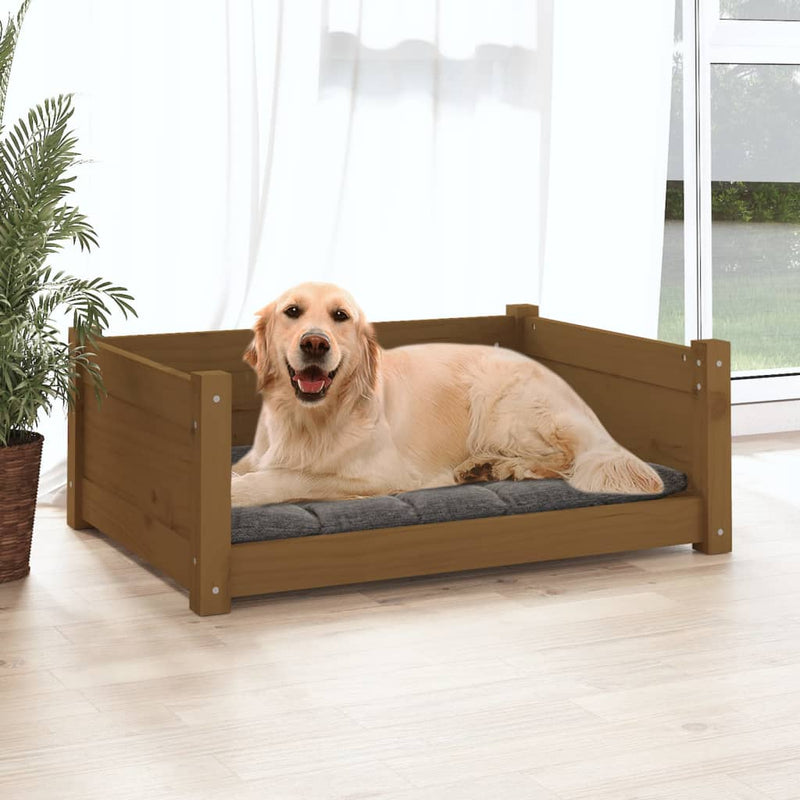 Load image into Gallery viewer, Vidaxl hondenmand 75,5x55,5x28 cm massief grenenhout honingbruin
