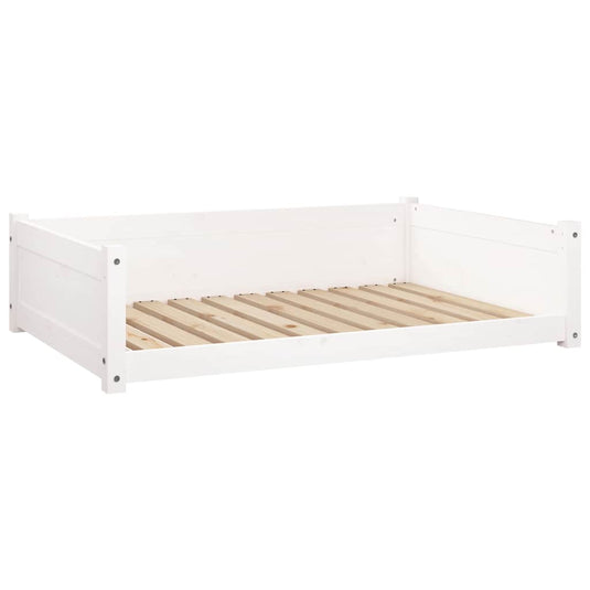 Vidaxl hondenmand 105,5x75,5x28 cm massief grenenhout wit