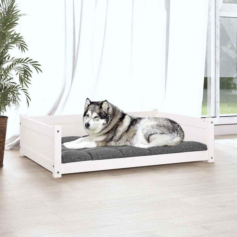 Load image into Gallery viewer, Vidaxl hondenmand 105,5x75,5x28 cm massief grenenhout wit
