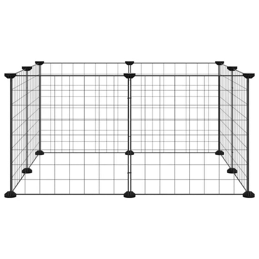 Vidaxl huisdierkooi met 8 panelen, zwart, 35x35 cm, staal