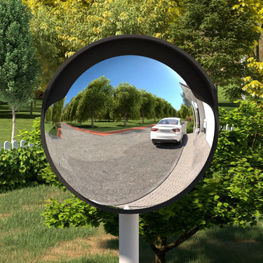 Vidaxl buiten convex verkeersspiegel zwart ø45 cm polycarbonaat