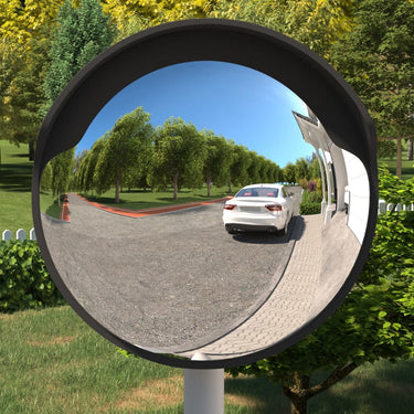 Vidaxl buiten convex verkeersspiegel zwart ø60 cm polycarbonaat
