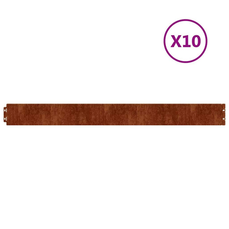 Load image into Gallery viewer, Vidaxl gazonranden 10 stuks 10x103 cm flexibel cortenstaal
