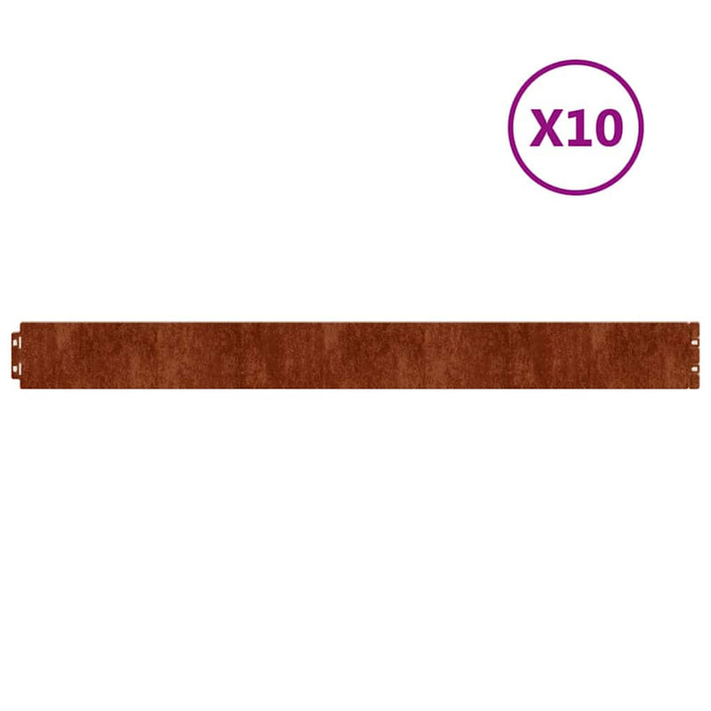Load image into Gallery viewer, Vidaxl gazonranden 10 stuks 10x103 cm flexibel cortenstaal
