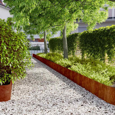 Vidaxl gazonranden 10 stuks 25x103 cm flexibel cortenstaal