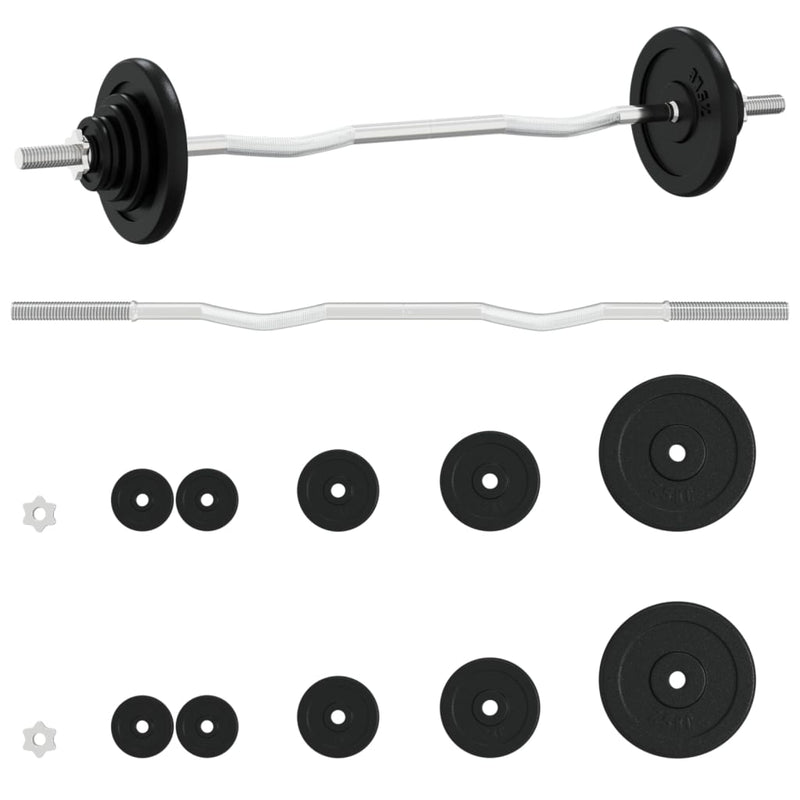 Load image into Gallery viewer, VidaXL Halter met gewichten 30 kg gietijzer en verchroomd staal
