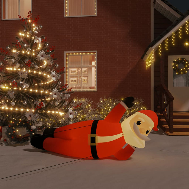 Load image into Gallery viewer, VidaXL Kerstman liggend met LED's opblaasbaar 160 cm
