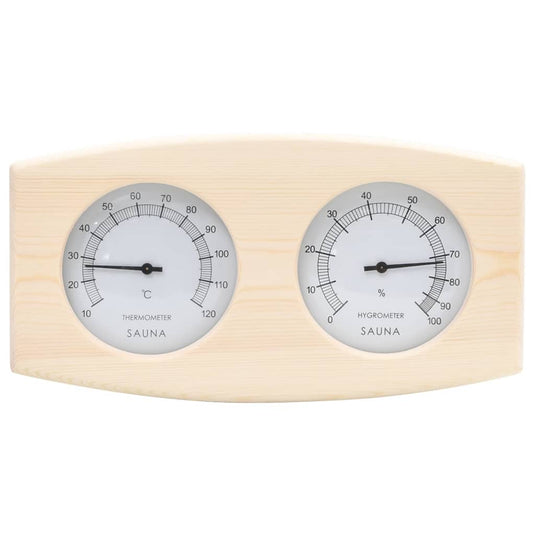 Vidaxl saunaset 2-in1 hygrothermograaf en zandloper massief grenenhout
