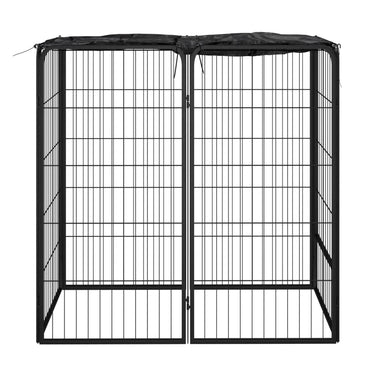 Vidaxl hondenkennel 6 panelen 50 x 100 cm gepoedercoat staal zwart