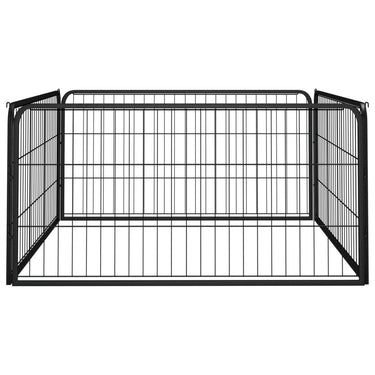 Vidaxl hondenkennel 4 panelen 100x50 cm gepoedercoat staal zwart