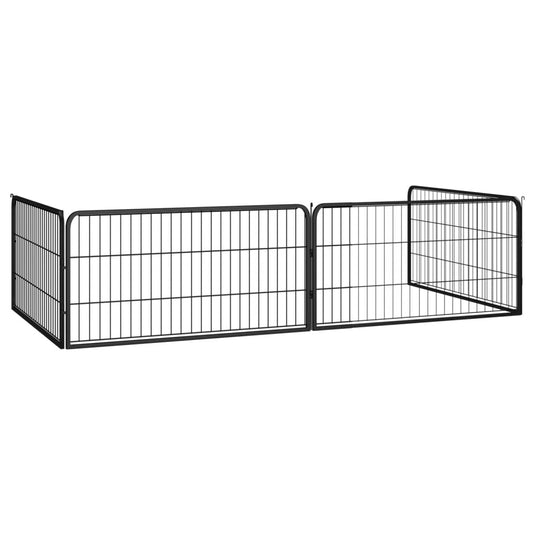 Vidaxl hondenkennel 4 panelen 100x50 cm gepoedercoat staal zwart