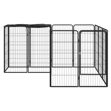 Vidaxl hondenkennel 14 panelen 50 x 100 cm gepoedercoat staal zwart