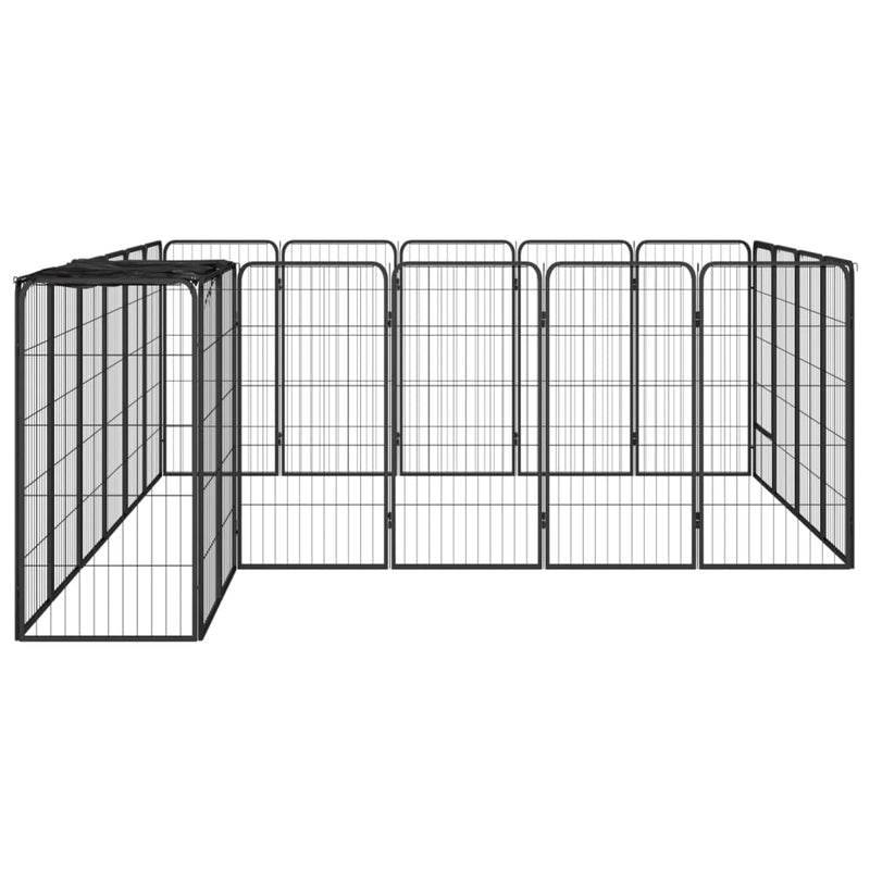 Load image into Gallery viewer, VidaXL Hondenkennel 22 panelen 50x100 cm gepoedercoat staal zwart
