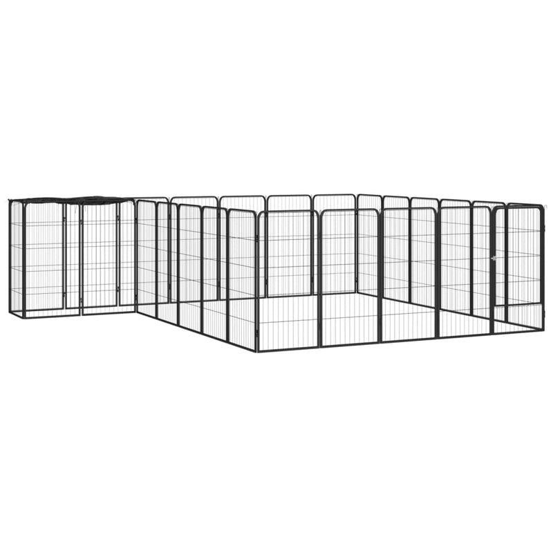 Load image into Gallery viewer, VidaXL Hondenkennel 26 panelen 50x100 cm gepoedercoat staal zwart
