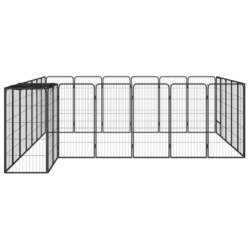 Load image into Gallery viewer, VidaXL Hondenkennel 26 panelen 50x100 cm gepoedercoat staal zwart
