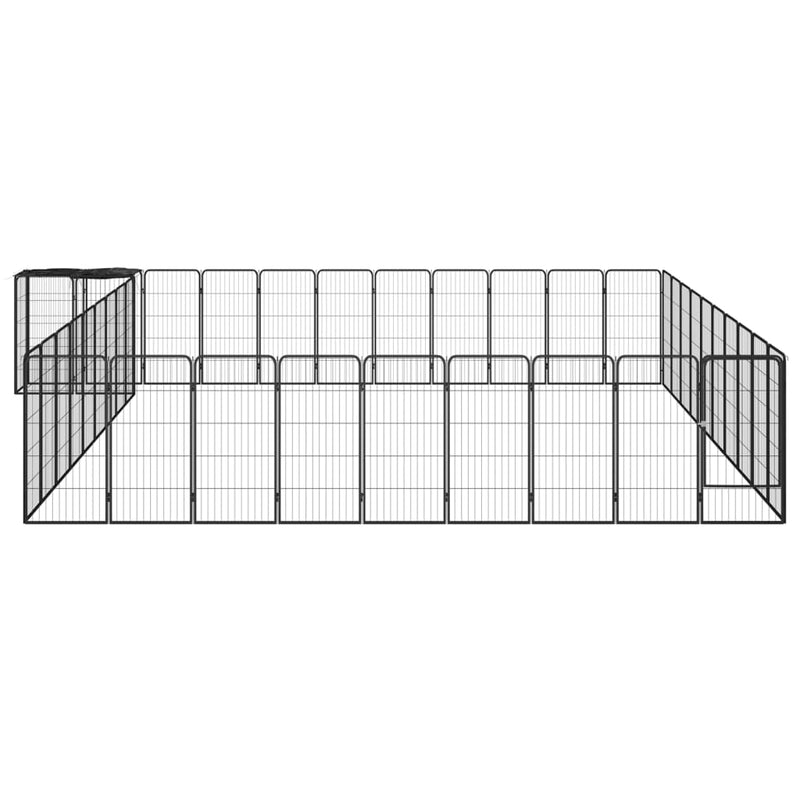 Load image into Gallery viewer, VidaXL Hondenkennel 42 panelen 50x100 cm gepoedercoat staal zwart
