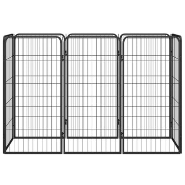 Vidaxl hondenkennel 8 panelen 50x100 cm gepoedercoat staal zwart