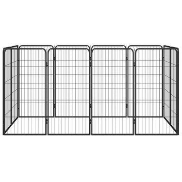 Vidaxl hondenkennel 12 panelen 50 x 100 cm gepoedercoat staal zwart