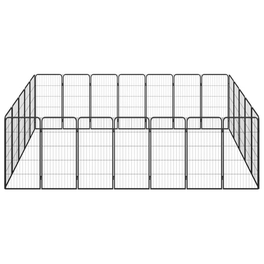 VidaXL Hondenkennel 24 panelen 50 x 100 cm gepoedercoat staal zwart