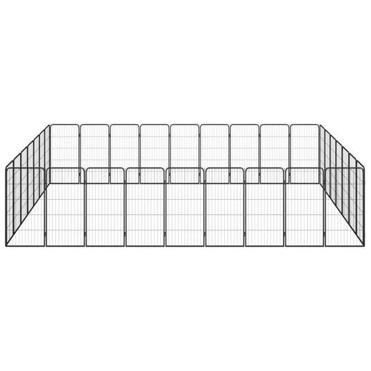 VidaXL Hondenkennel 32 panelen 50 x 100 cm gepoedercoat staal zwart