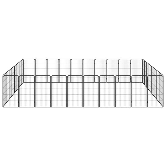 VidaXL Hondenkennel 36 panelen 50 x 100 cm gepoedercoat staal zwart