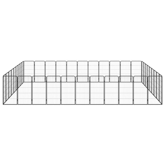 VidaXL Hondenkennel 40 panelen 50 x 100 cm gepoedercoat staal zwart