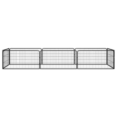 Vidaxl hondenkennel 8 panelen 100x50 cm gepoedercoat staal zwart