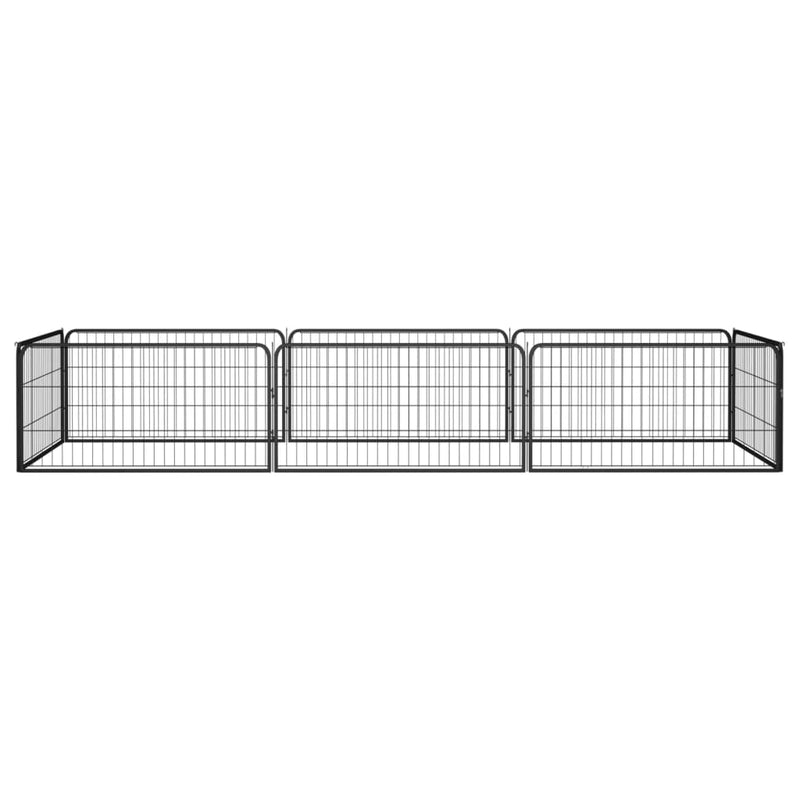 Load image into Gallery viewer, Vidaxl hondenkennel 8 panelen 100x50 cm gepoedercoat staal zwart

