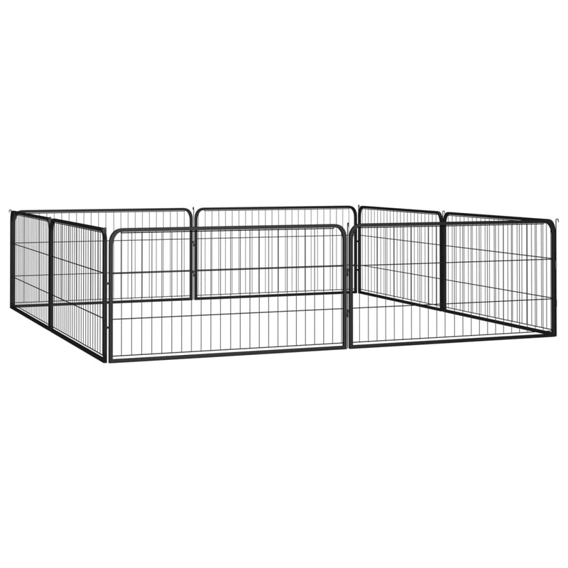 Load image into Gallery viewer, Vidaxl hondenkennel 8 panelen 100x50 cm gepoedercoat staal zwart
