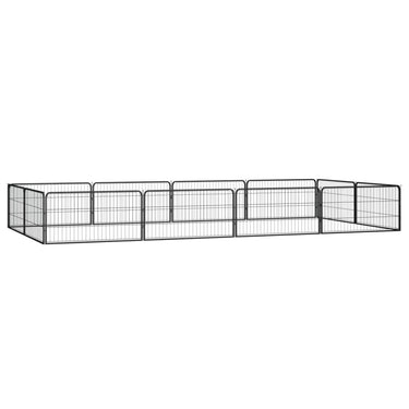 Vidaxl hondenkennel 12 panelen 100x50 cm gepoedercoat staal zwart