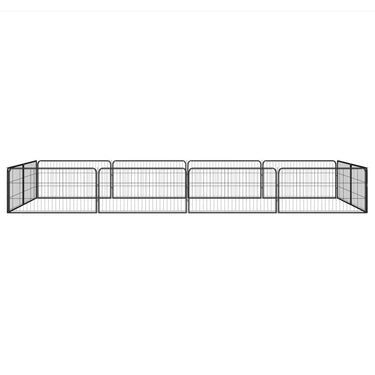 Vidaxl hondenkennel 12 panelen 100x50 cm gepoedercoat staal zwart
