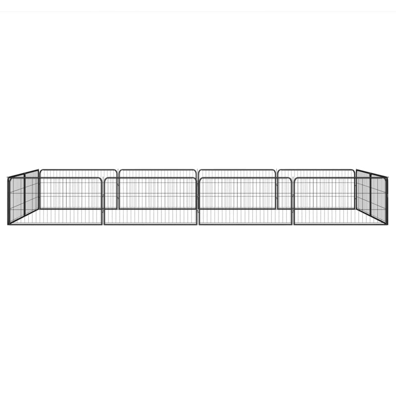 Load image into Gallery viewer, VidaXL Hondenkennel 12 panelen 100x50 cm gepoedercoat staal zwart
