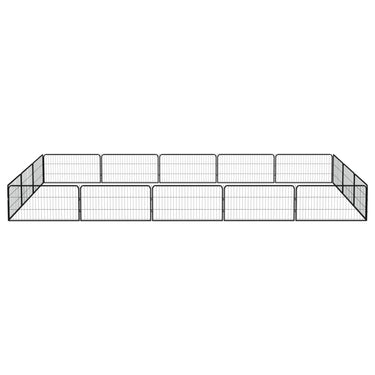 Vidaxl hondenkennel 16 panelen 100x50 cm gepoedercoat staal zwart