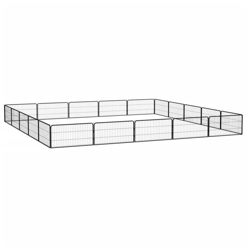 Load image into Gallery viewer, VidaXL Hondenkennel 20 panelen 100x50 cm gepoedercoat staal zwart
