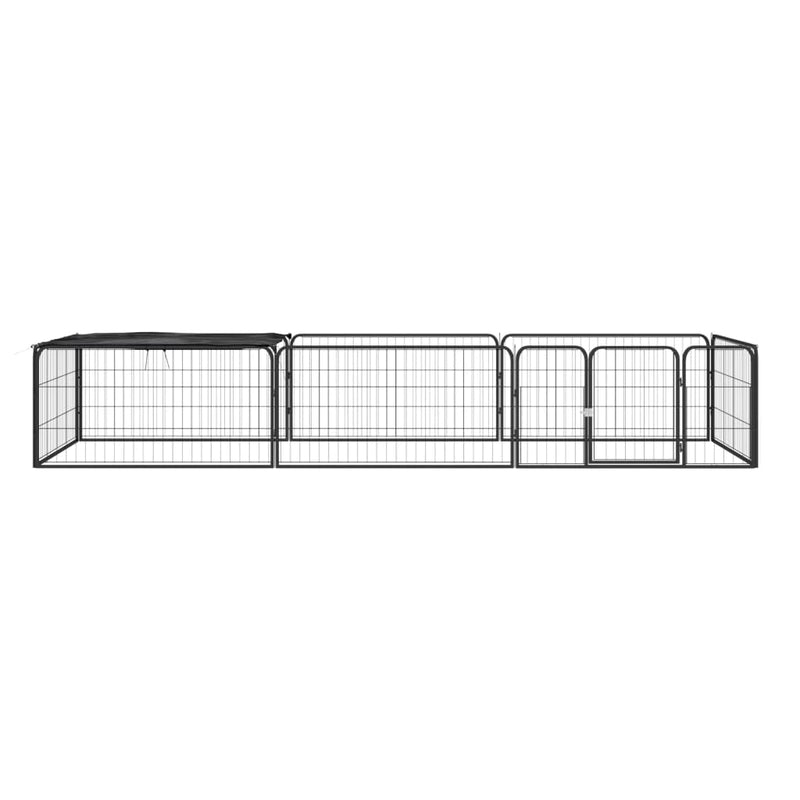 Load image into Gallery viewer, Vidaxl hondenkennel 8 panelen 100x50 cm gepoedercoat staal zwart
