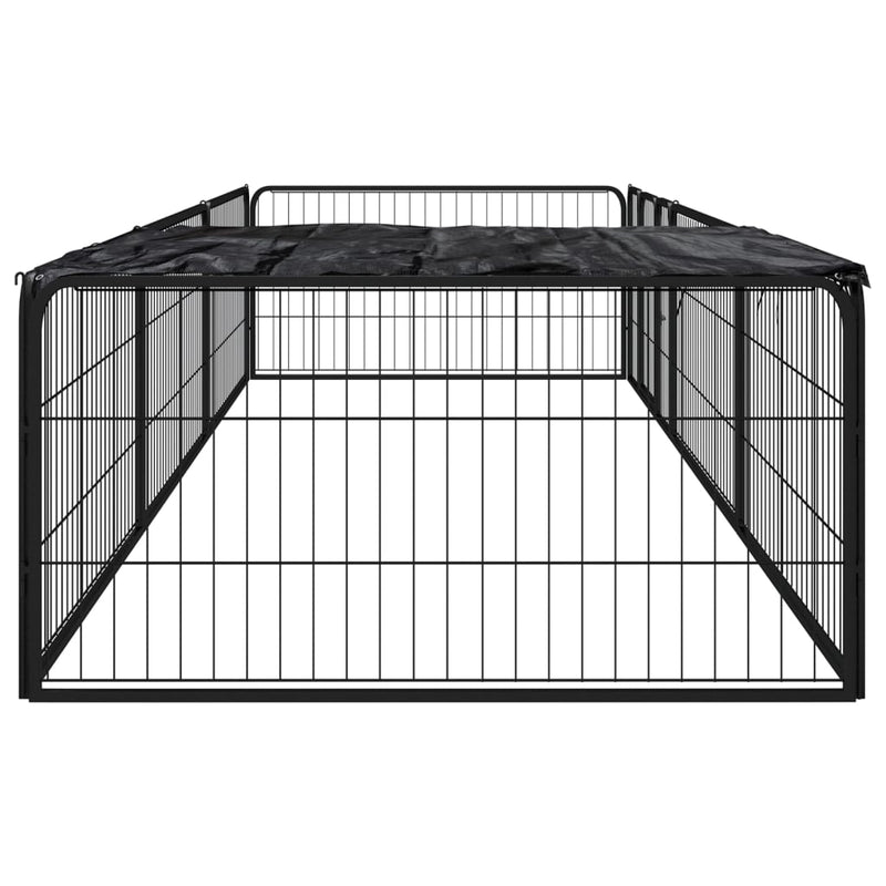 Load image into Gallery viewer, Vidaxl hondenkennel 8 panelen 100x50 cm gepoedercoat staal zwart
