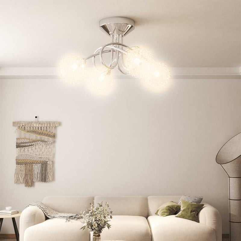 Load image into Gallery viewer, Vidaxl plafondlamp met gaasdraad kappen voor 4 x g9 led
