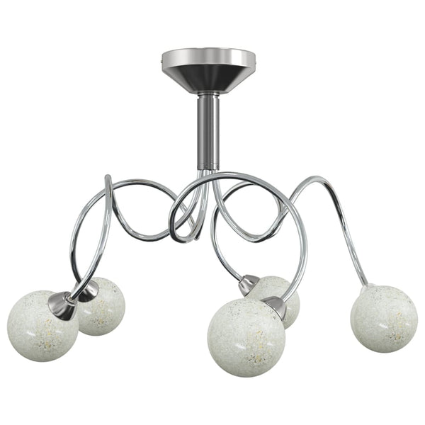 VidaXL Plafondlamp met glasbollen rond 5xG9