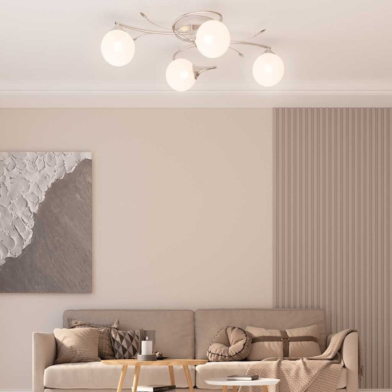 Load image into Gallery viewer, Vidaxl plafondlamp met glasbollen rond 4xg9
