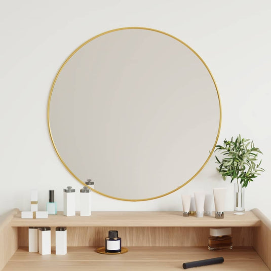 Vidaxl wandspiegel rond ø60 cm goudkleurig