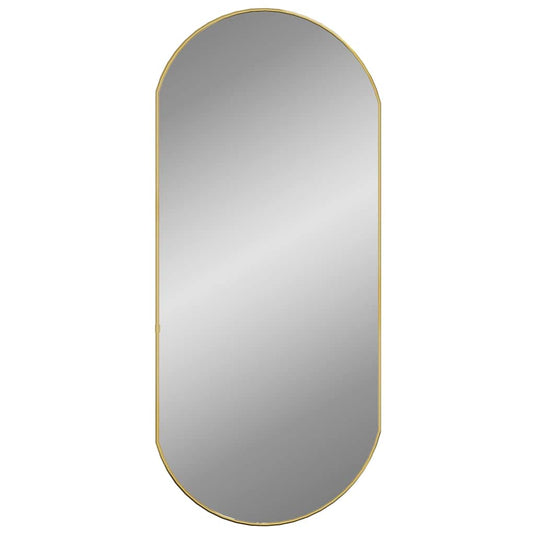 Vidaxl wandspiegel 90x40 cm ovaal goudkleurig