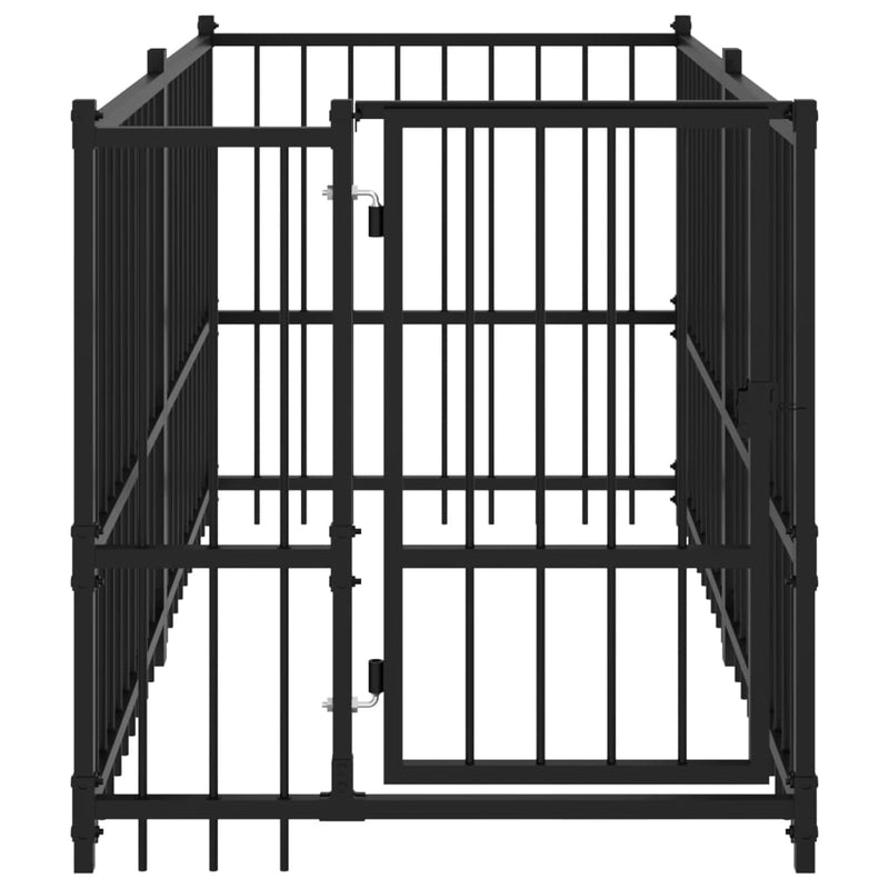 Load image into Gallery viewer, Vidaxl hondenkennel 193,5x97x100 cm staal zwart
