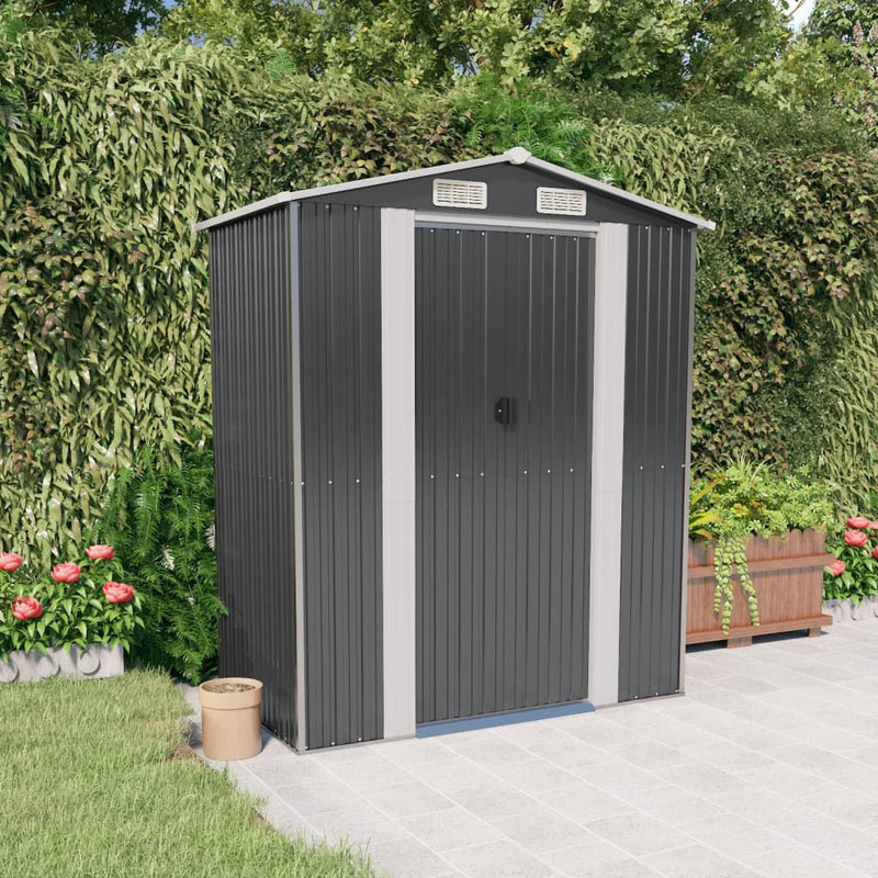 Load image into Gallery viewer, VidaXL Tuinschuur 192x108x223 cm gegalvaniseerd staal antracietkleurig
