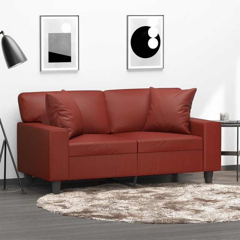 Load image into Gallery viewer, Vidaxl sierkussens 2 st 40x40 cm kunstleer wijnrood
