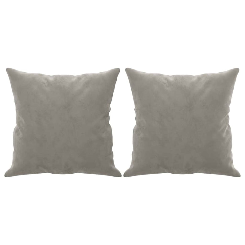 Load image into Gallery viewer, Vidaxl sierkussens 2 st 40x40 cm fluweel lichtgrijs
