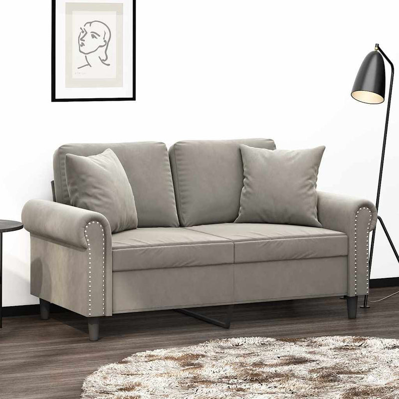 Load image into Gallery viewer, Vidaxl sierkussens 2 st 40x40 cm fluweel lichtgrijs

