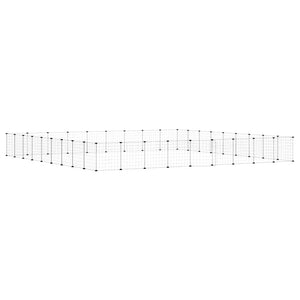 Vidaxl huisdierenkooi met deur 36 panelen 35x35 cm staal zwart